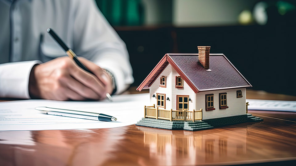 House model on the table.